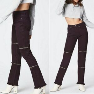 Carmar LF Juliet plum double zipper jeans dark burgundy Size 26